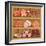 Shelfs with Meat Products. Meat Market.-gurZZZa-Framed Art Print