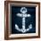 Shell Anchor Deep Blue-Jace Grey-Framed Art Print