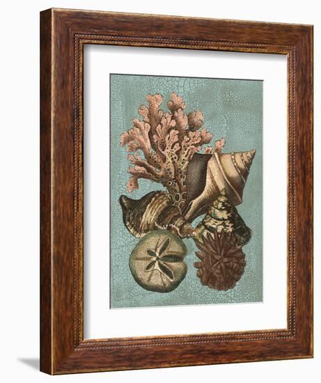 Shell and Coral on Aqua I-Vision Studio-Framed Premium Giclee Print
