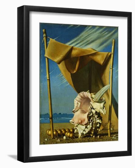 Shell and Drape; Coquillage Et Drape, C.1930 (Oil on Canvas)-Pierre Roy-Framed Giclee Print