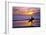 Shell Beach, California - Surfer and Sunset-Lantern Press-Framed Art Print