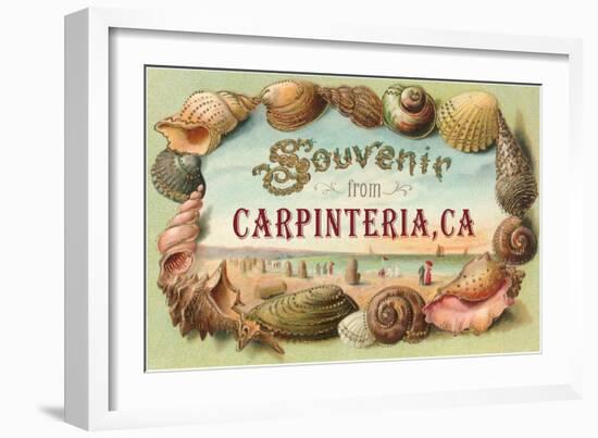 Shell Border Souvenir from Carpinteria-null-Framed Art Print