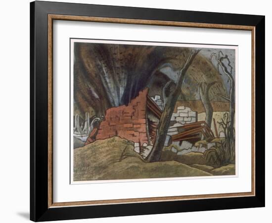 Shell Bursting, British Artists at the Front, Continuation of the Western Front, Nash, 1918-Paul Nash-Framed Giclee Print