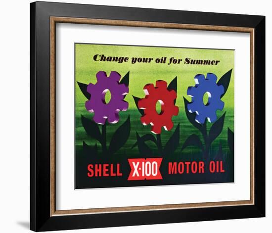Shell Change Oil for Summer-null-Framed Art Print
