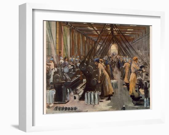 Shell Making, Edinburgh, from British Artists at the Front, Continuation of the Western Front, 1918-John Lavery-Framed Giclee Print