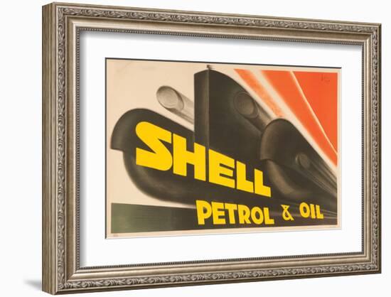 Shell Petrol & Oil-null-Framed Art Print