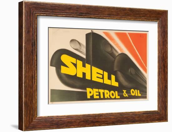 Shell Petrol & Oil-null-Framed Art Print