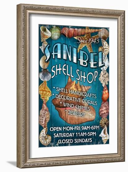 Shell Shop - Sanibel, Florida-Lantern Press-Framed Art Print