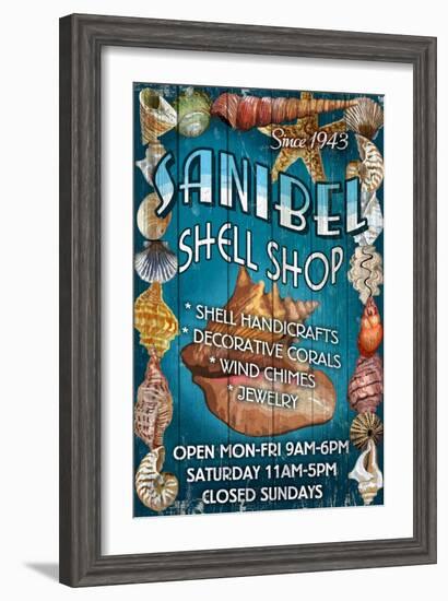 Shell Shop - Sanibel, Florida-Lantern Press-Framed Art Print