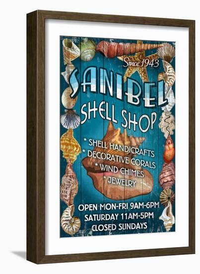 Shell Shop - Sanibel, Florida-Lantern Press-Framed Art Print