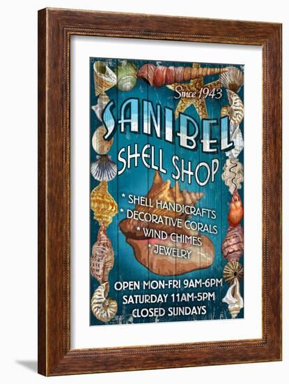 Shell Shop - Sanibel, Florida-Lantern Press-Framed Art Print