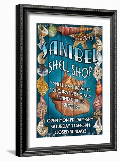 Shell Shop - Sanibel, Florida-Lantern Press-Framed Art Print