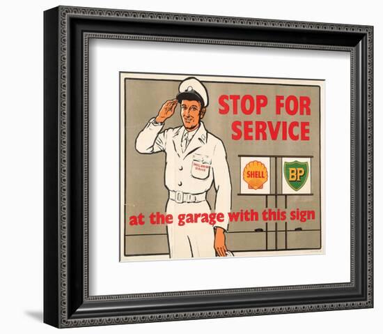 Shell Stop for Service-null-Framed Art Print