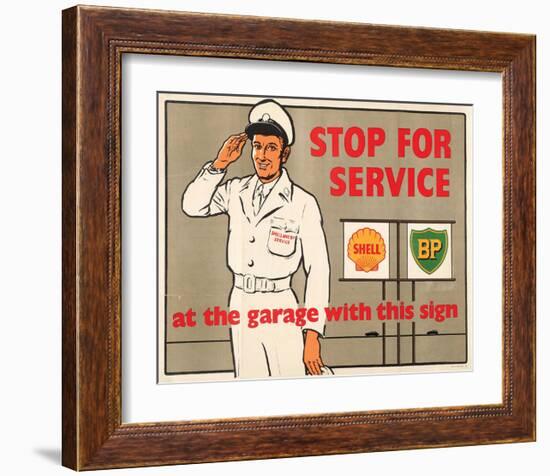 Shell Stop for Service-null-Framed Art Print