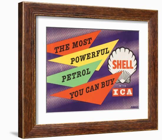 Shell the Most Powerful Petrol-null-Framed Art Print