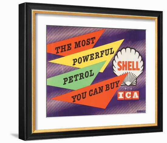 Shell the Most Powerful Petrol-null-Framed Art Print