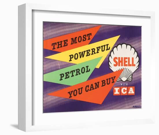 Shell the Most Powerful Petrol-null-Framed Art Print