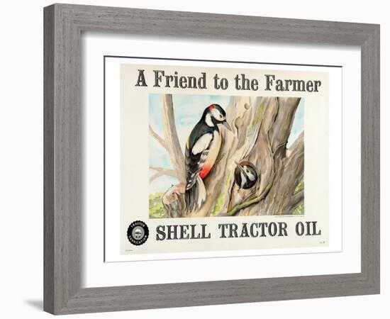 Shell Tractor Oil - Farmer-null-Framed Art Print