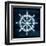 Shell Wheel Deeper Blue-Jace Grey-Framed Art Print