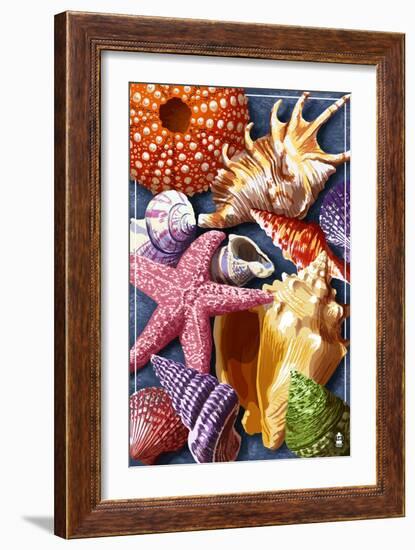 Shells Montage-Lantern Press-Framed Art Print