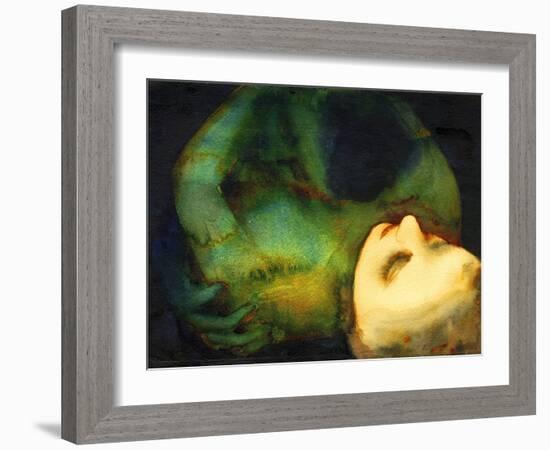 Shelter 2, 2021 (W/C on Arches)-Graham Dean-Framed Giclee Print