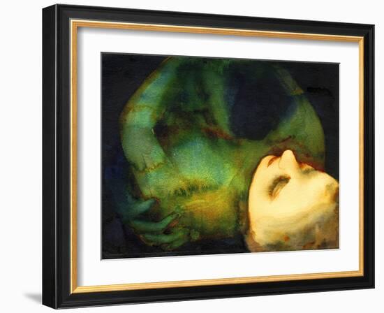 Shelter 2, 2021 (W/C on Arches)-Graham Dean-Framed Giclee Print