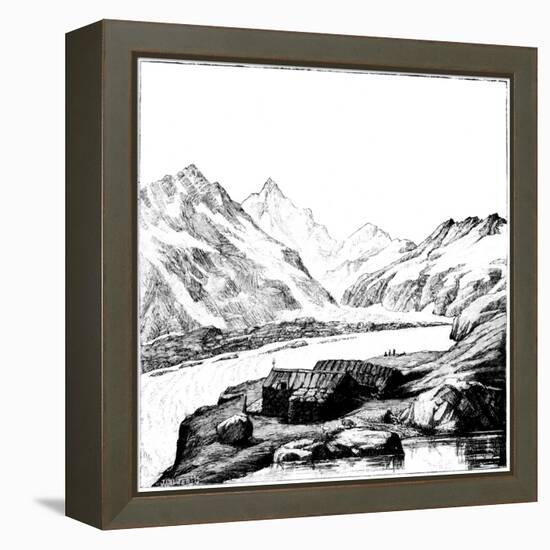 Shelter Built by the Glaciologist Louis Agassiz, Aar Glacier, Switzerland, 1842-null-Framed Premier Image Canvas