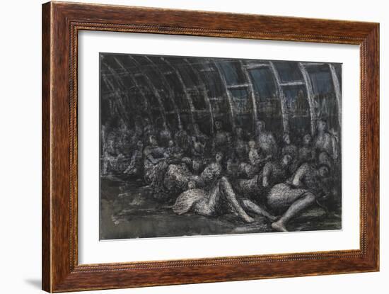 Shelterers in the Tube-Henry Moore-Framed Giclee Print