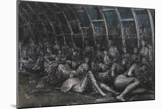 Shelterers in the Tube-Henry Moore-Mounted Giclee Print