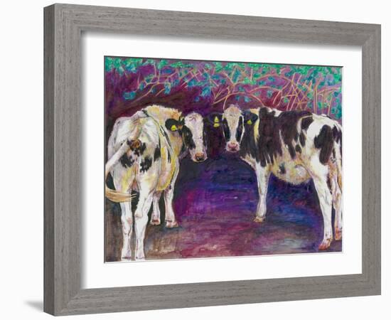 Sheltering Cows, 2011-Helen White-Framed Giclee Print