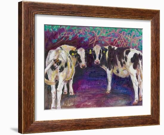 Sheltering Cows, 2011-Helen White-Framed Giclee Print