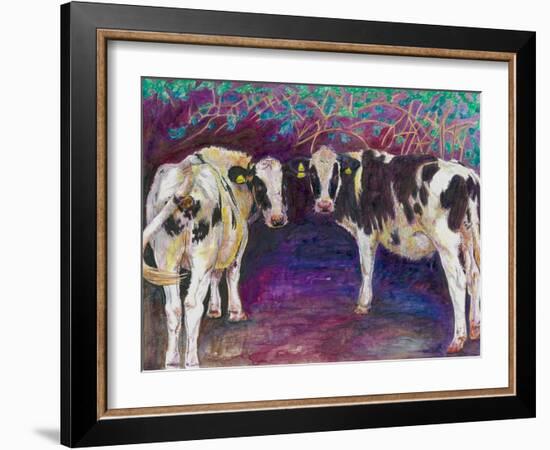 Sheltering Cows, 2011-Helen White-Framed Giclee Print