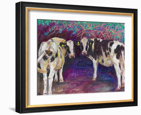 Sheltering Cows, 2011-Helen White-Framed Giclee Print