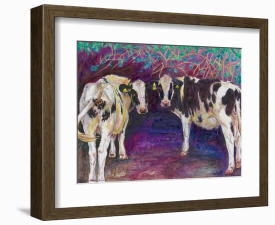 Sheltering Cows, 2011-Helen White-Framed Giclee Print