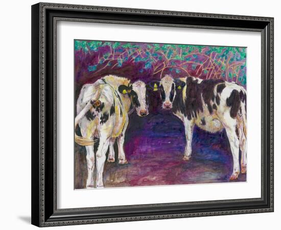 Sheltering cows, 2011,-Helen White-Framed Giclee Print