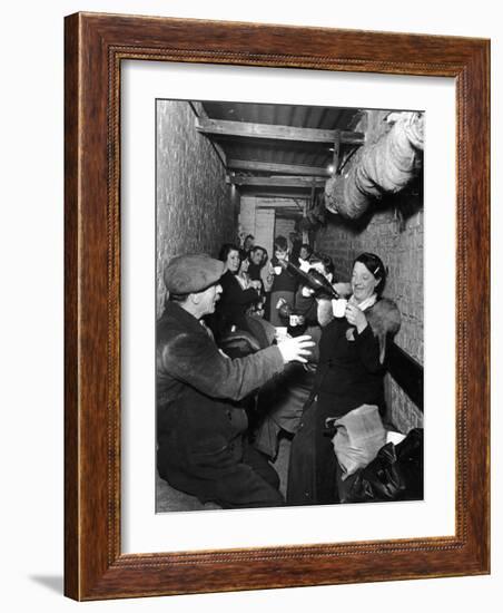 Sheltering Underground During the Blitz Islington London-null-Framed Photographic Print