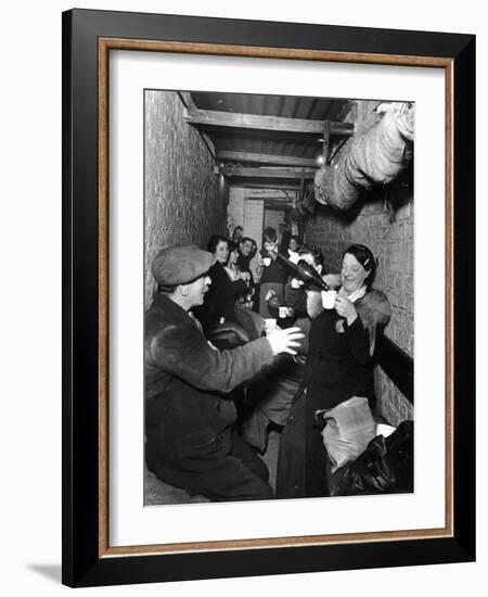 Sheltering Underground During the Blitz Islington London-null-Framed Photographic Print