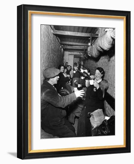 Sheltering Underground During the Blitz Islington London-null-Framed Photographic Print