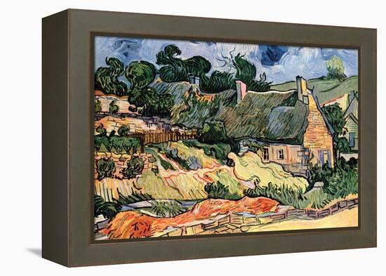 Shelters in Cordeville by Van Gogh-Vincent van Gogh-Framed Stretched Canvas