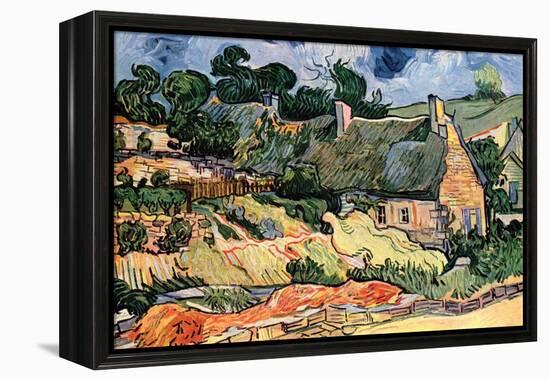 Shelters in Cordeville by Van Gogh-Vincent van Gogh-Framed Stretched Canvas