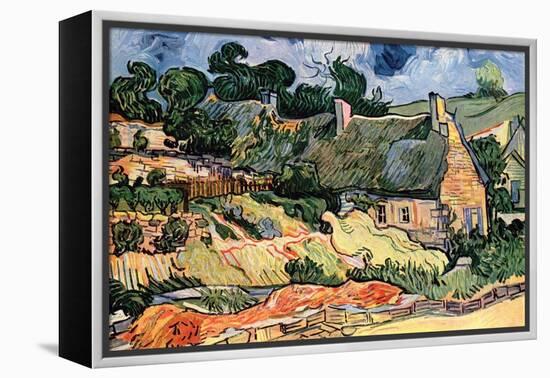 Shelters in Cordeville by Van Gogh-Vincent van Gogh-Framed Stretched Canvas