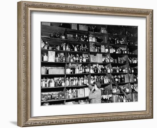 Shelves of Illegal Liquor Stored in the Nypd Property Clerks Office-Carl Mydans-Framed Photographic Print