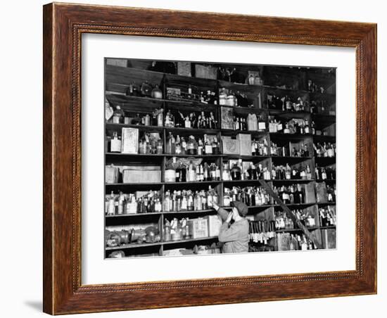 Shelves of Illegal Liquor Stored in the Nypd Property Clerks Office-Carl Mydans-Framed Photographic Print