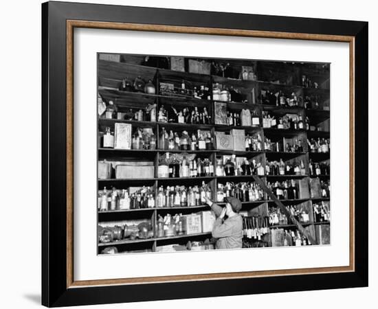 Shelves of Illegal Liquor Stored in the Nypd Property Clerks Office-Carl Mydans-Framed Photographic Print