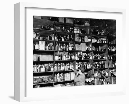 Shelves of Illegal Liquor Stored in the Nypd Property Clerks Office-Carl Mydans-Framed Photographic Print