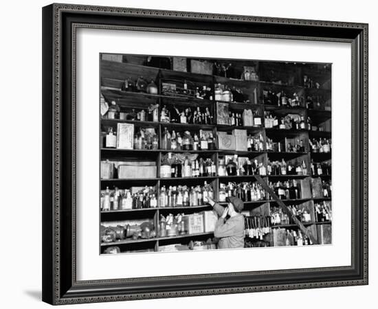 Shelves of Illegal Liquor Stored in the Nypd Property Clerks Office-Carl Mydans-Framed Photographic Print