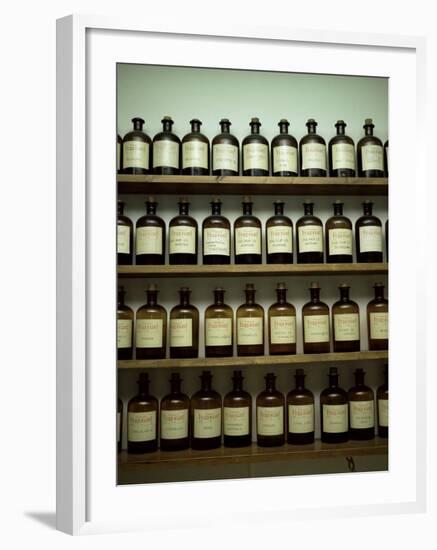 Shelves of Old Essence Bottles, Parfumerie Fragonard, Grasse, Alpes Maritimes, Provence, France-Christopher Rennie-Framed Photographic Print