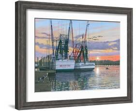 Shem Creek Shrimpers Charleston-Richard Harpum-Framed Art Print