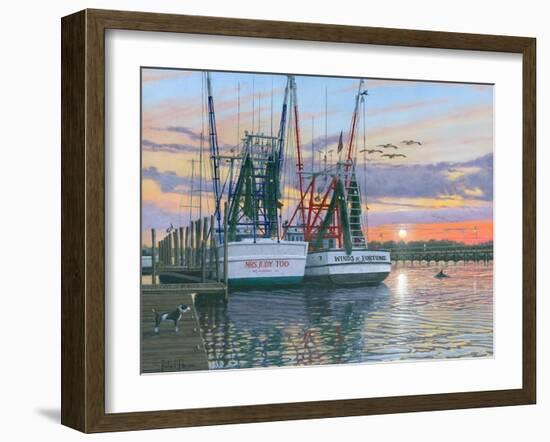 Shem Creek Shrimpers Charleston-Richard Harpum-Framed Art Print