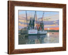 Shem Creek Shrimpers Charleston-Richard Harpum-Framed Art Print